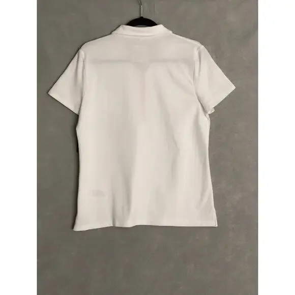 Nautica Jeans Polo Top Women's Large Short Sleeve Collar  White NEW - Picture 4 of 6